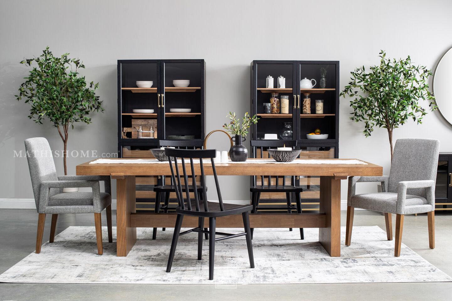 Magnussen Lindon Dining Table in Rustic Farmhouse Dining Room